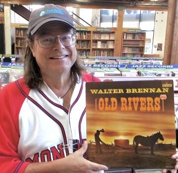 Bill Wagman amid the vinyl