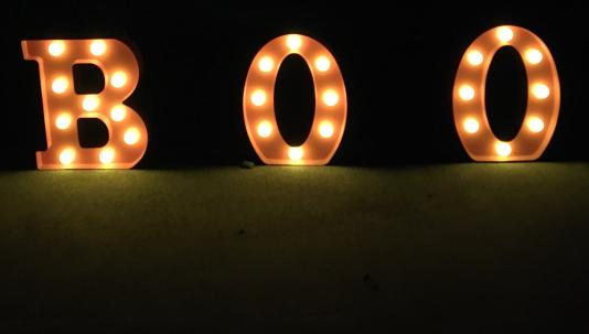 Boo, in lights