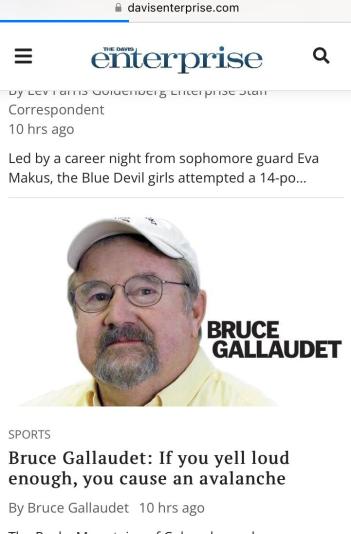Logo for Bruce Gallaudet's column in the Davis Enterprise