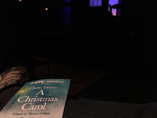 Waiting for STC's A Christmas Carol to begin, December 2021 