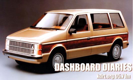 Dodge minivan with Dashboard Diaries title