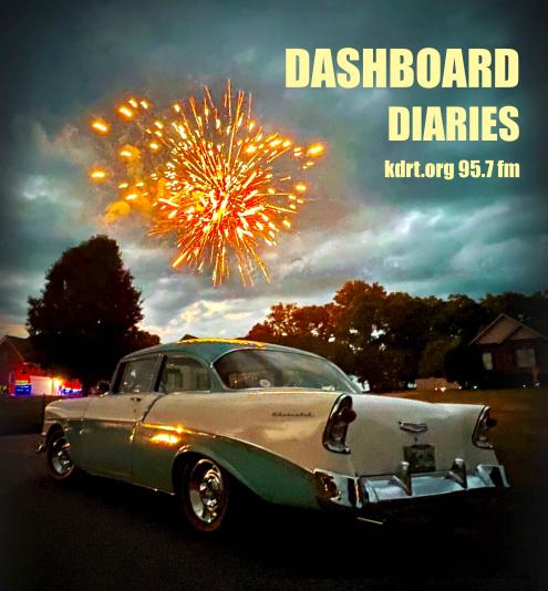 1956 Bel Air with fireworks overhead