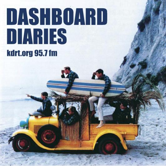 The Beach Boys on an old Ford pickup at the beach, circa 1963