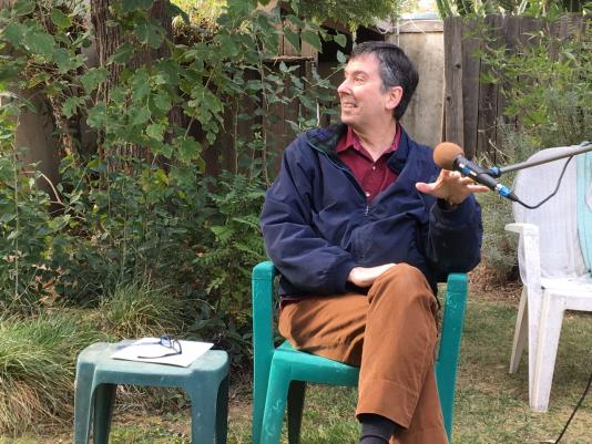 Derrick Bang, backyard recording session Nov 2020