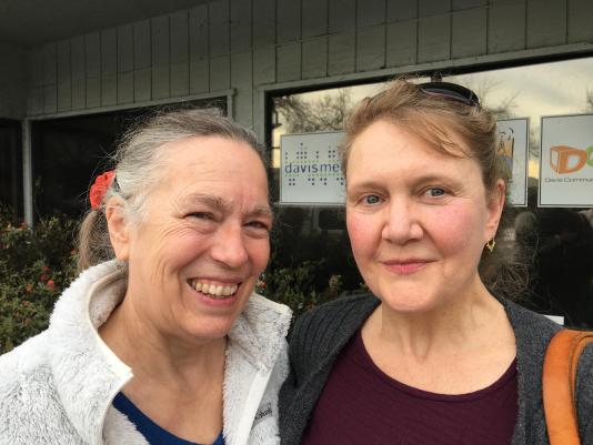 Heidi Bekebrede and Adele Shaw outside KDRT, January 2024