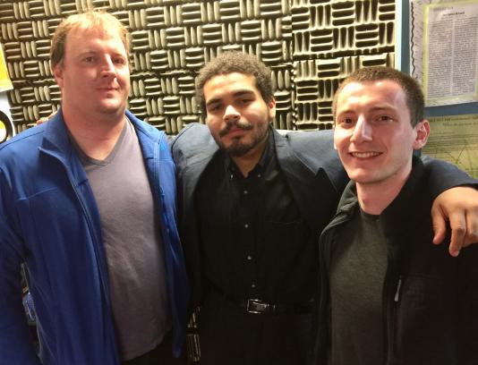 UC Davis School of Music visits Listening Lyrics. Sam Griffith, Chris Castro and Marti Sarigul-Klijn, KDRT, Pieter Pastoor