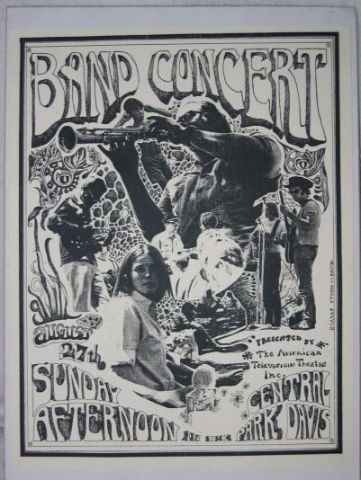 Poster for Oxford Circle concert in Davis' Central Park