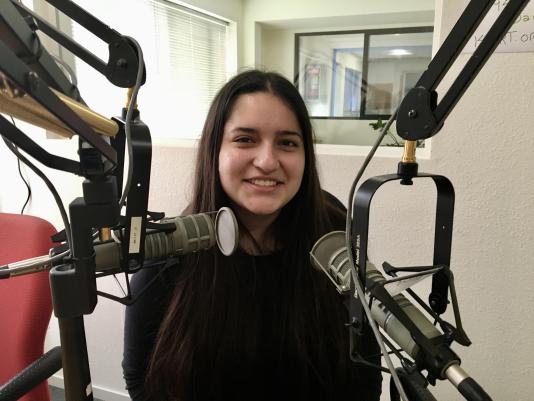 Jazmin Garcia, in the studio at KDRT, January 2025