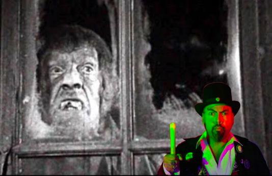 Lord Blood-Rah, lower right, with movie still