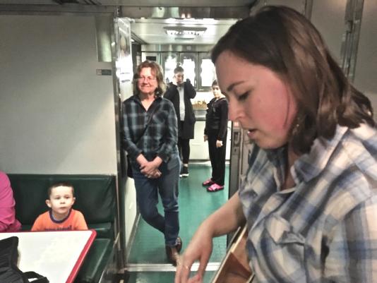 Megan Buchanan, on the train
