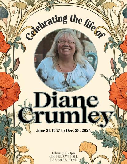 Photo of Diane Crumley on memorial announcement