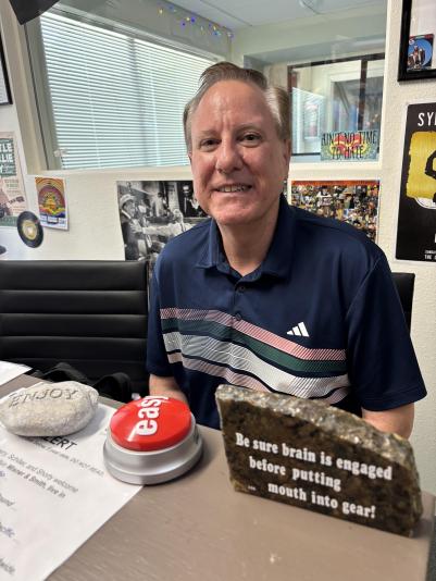 Tim Akin in the KDRT studio, July 25, 2026