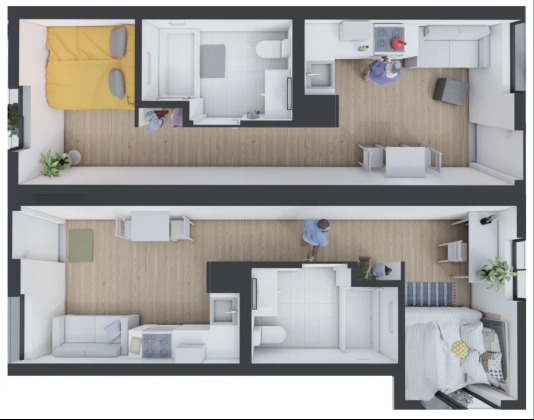 Illustration of tiny homes, from Yolo Community Builders