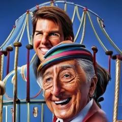 Caricature of Tom Cruise and Tony Bennett