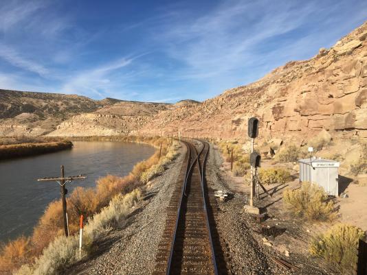 View from the end of the eastbound California Zephyr, Oct. 30, 2017