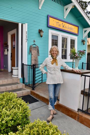 Picture is of Heather Caswell, Owner of The Wardrobe in Davis, CA