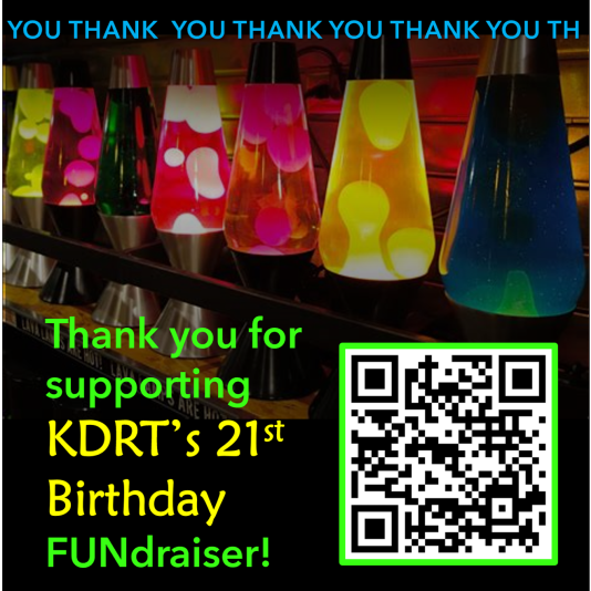 KDRT 21st Birthday FUNdraiser TY graphic