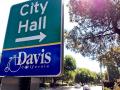 Davis City Hall direction sign