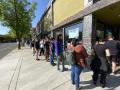 People line up outside of Armadillo Music for Record Store Day on Sunday, April 23rd.