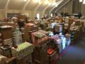 Large room full of gifts and other items for STEAC's 2021 Holiday Program
