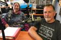 Lois Richter and Theo Buckendorf in the KDRT radio studio