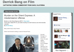 Screen shot of Derrick Bang's movie blog