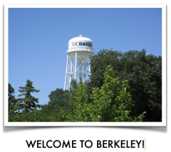 The image shows the UC Davis water tower hallucinated into Berkeley